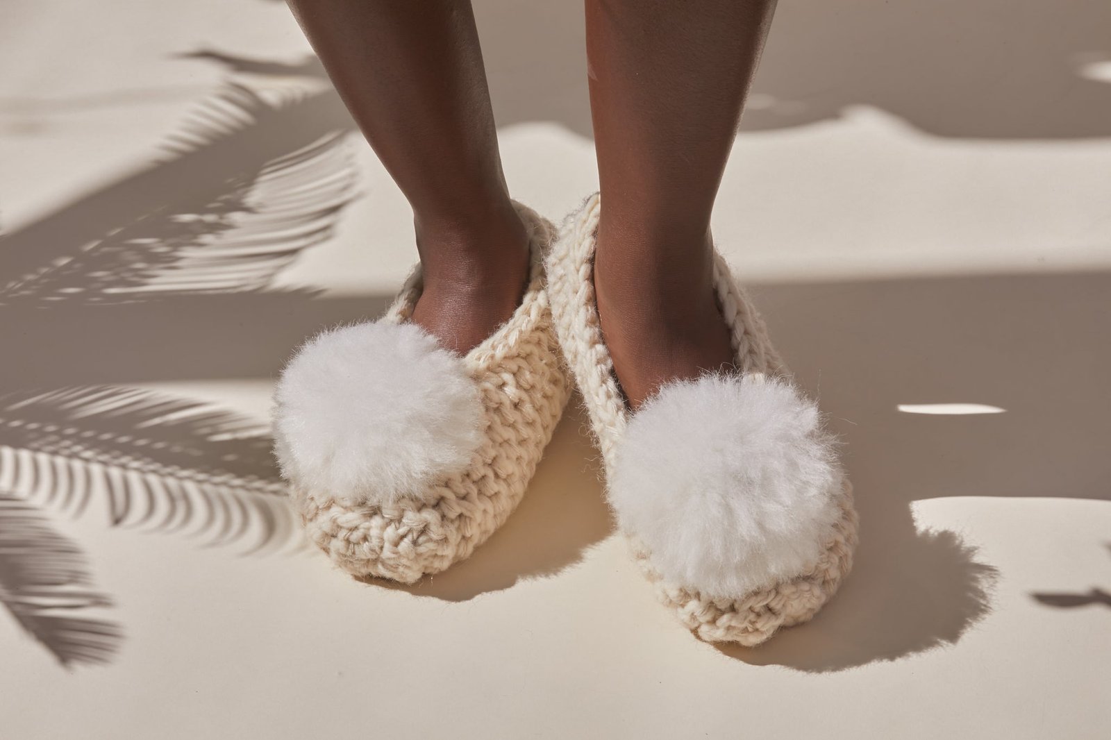 Open image in slideshow, Ballerina Pom Alpaca Slipper Ivory
