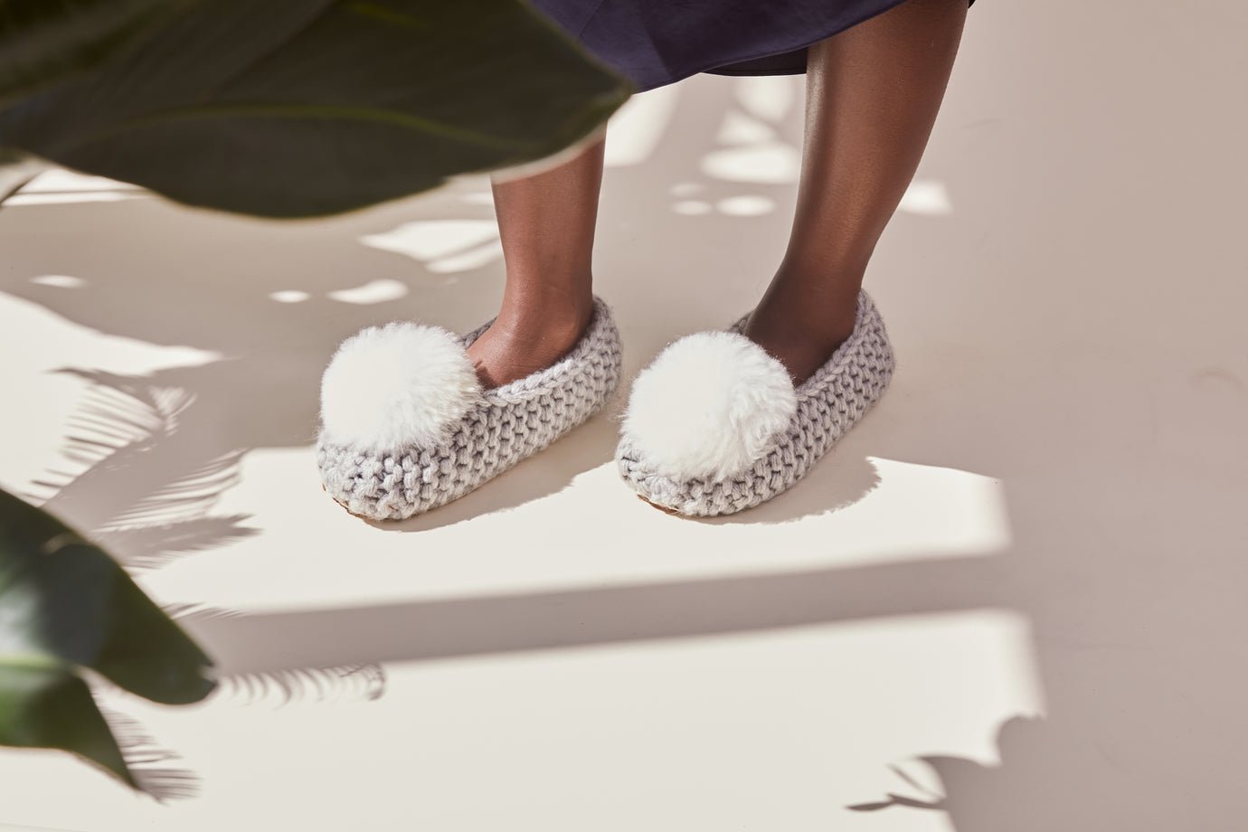 Ballerina Pom Alpaca Slipper Grey