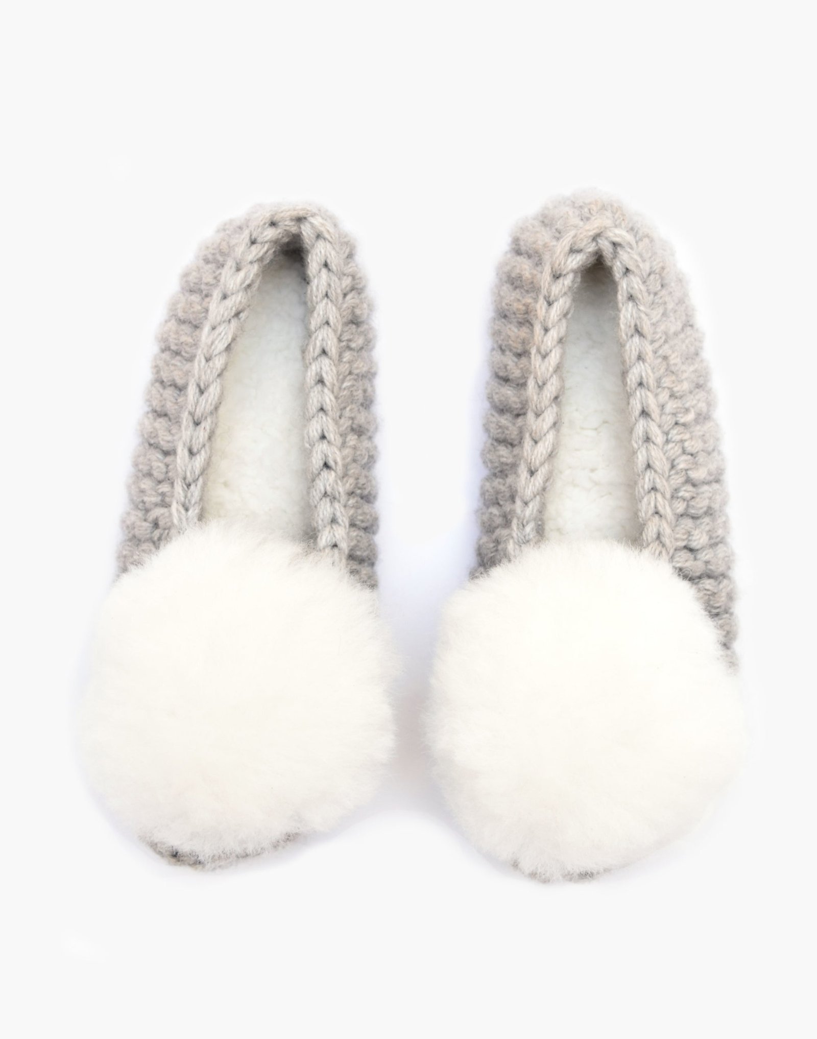 Open image in slideshow, Ballerina Pom Alpaca Slipper Grey