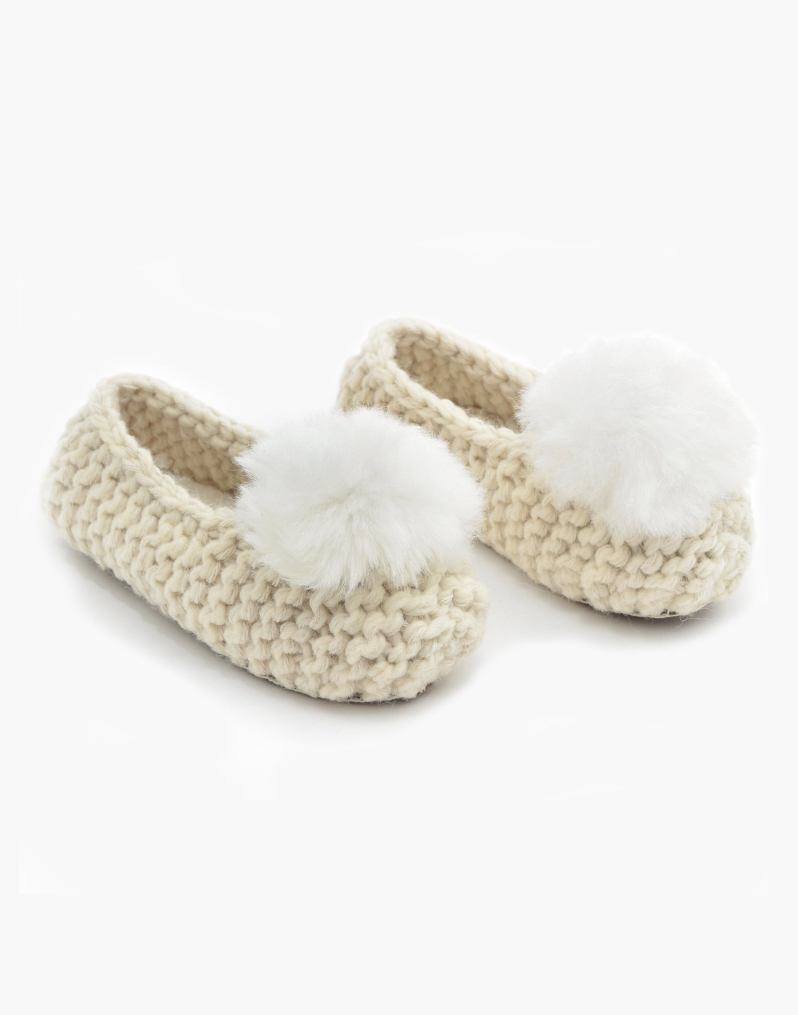 Open image in slideshow, Ballerina Pom Alpaca Slipper Ivory
