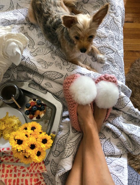 Ballerina Pom Alpaca Slipper Pink