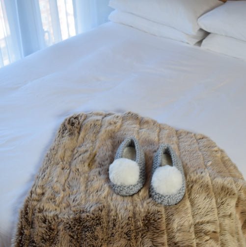 Ballerina Pom Alpaca Slipper Grey