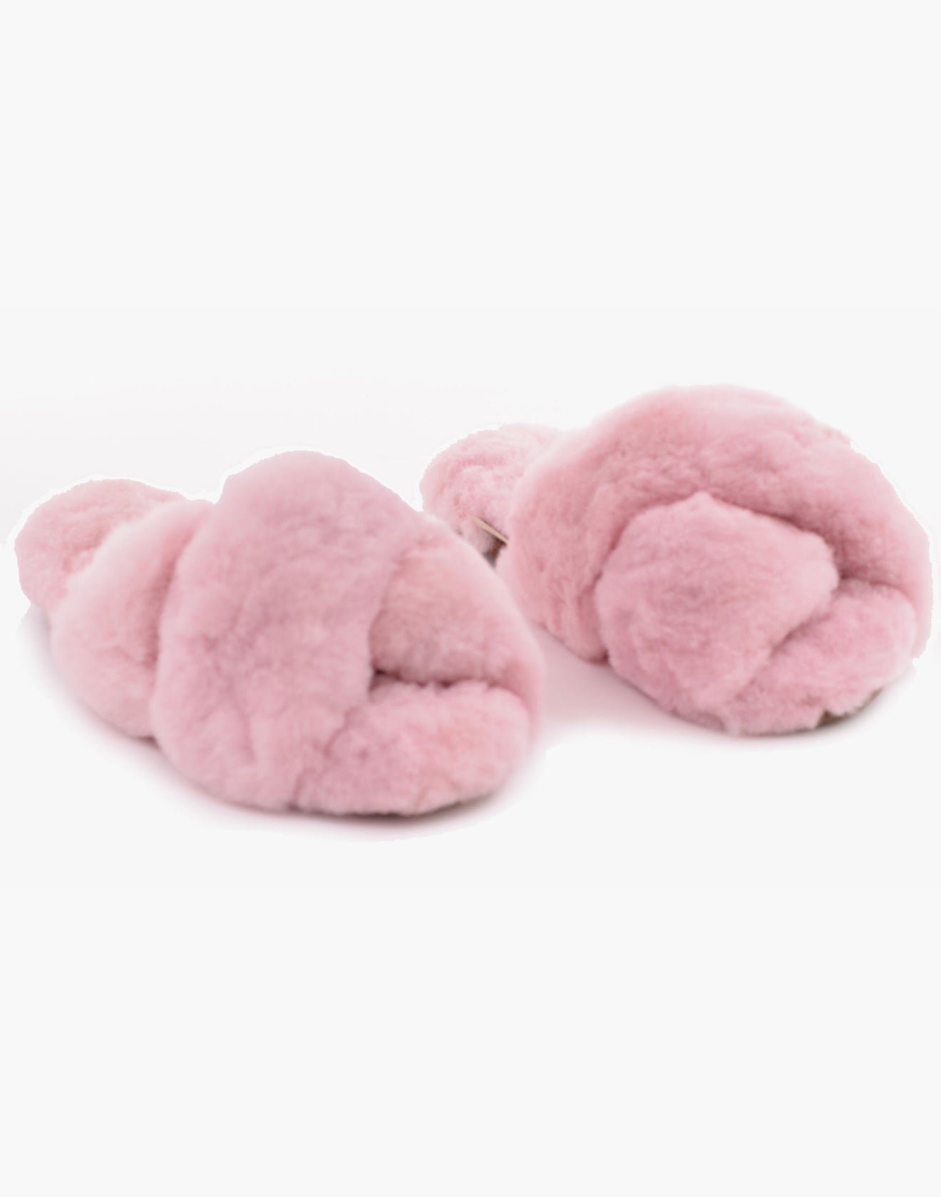 Criss Cross Alpaca Slipper Light Pink